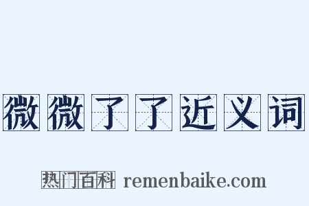 微微了了近义词是什么意思的图片